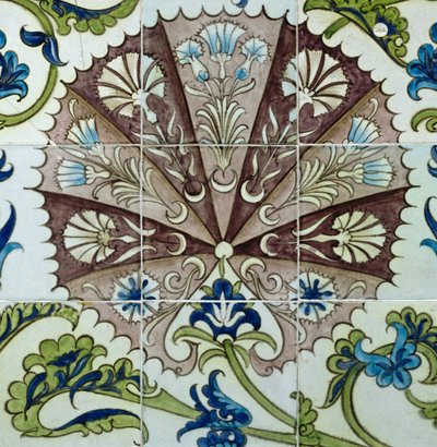 Panel de azulejos con diseño floral de William de Morgan